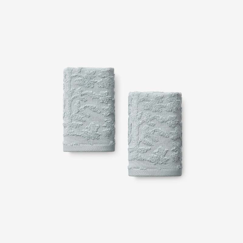 The Company Store Floral Jacquard Washcloths, Set Of 2 In Blue