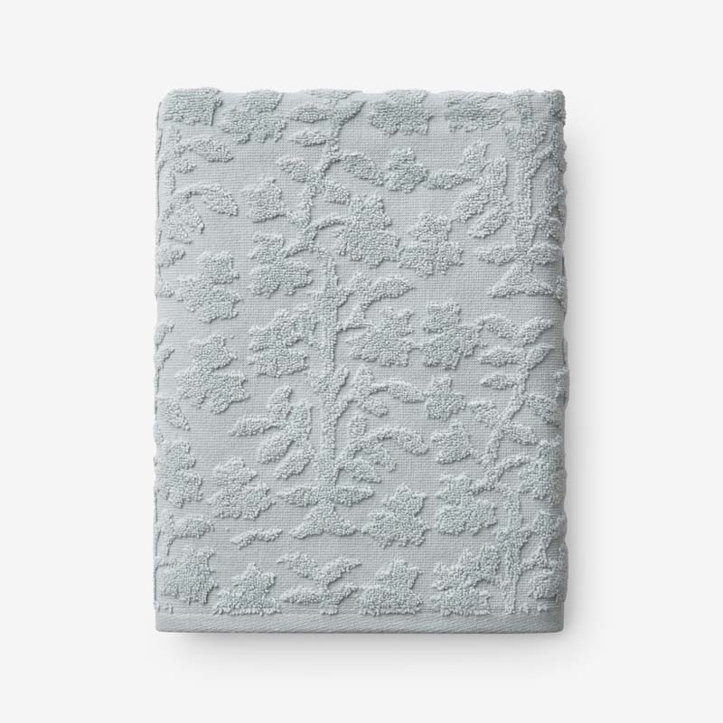 The Company Store Floral Jacquard Bath Towel In Blue