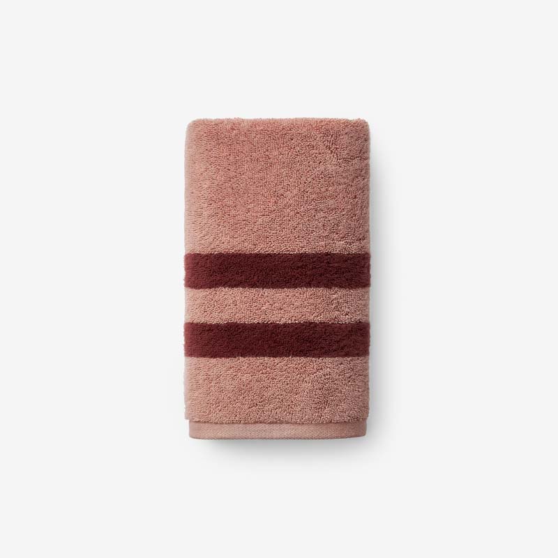 The Company Store Mirage Aegean Cotton Reversible Stripe Hand Towel In Multi