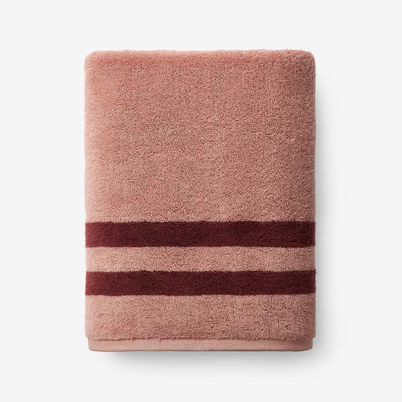 The Company Store Mirage Aegean Cotton Reversible Stripe Bath Towel In Multi