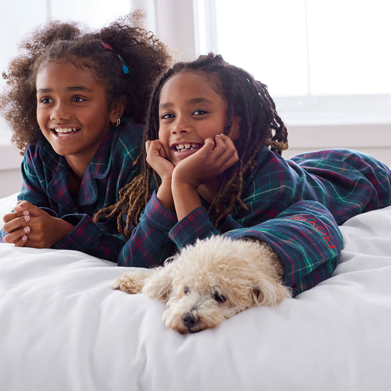 Family Flannel Kids’ Classic Pajama Set - Holiday Plaid, 6/7