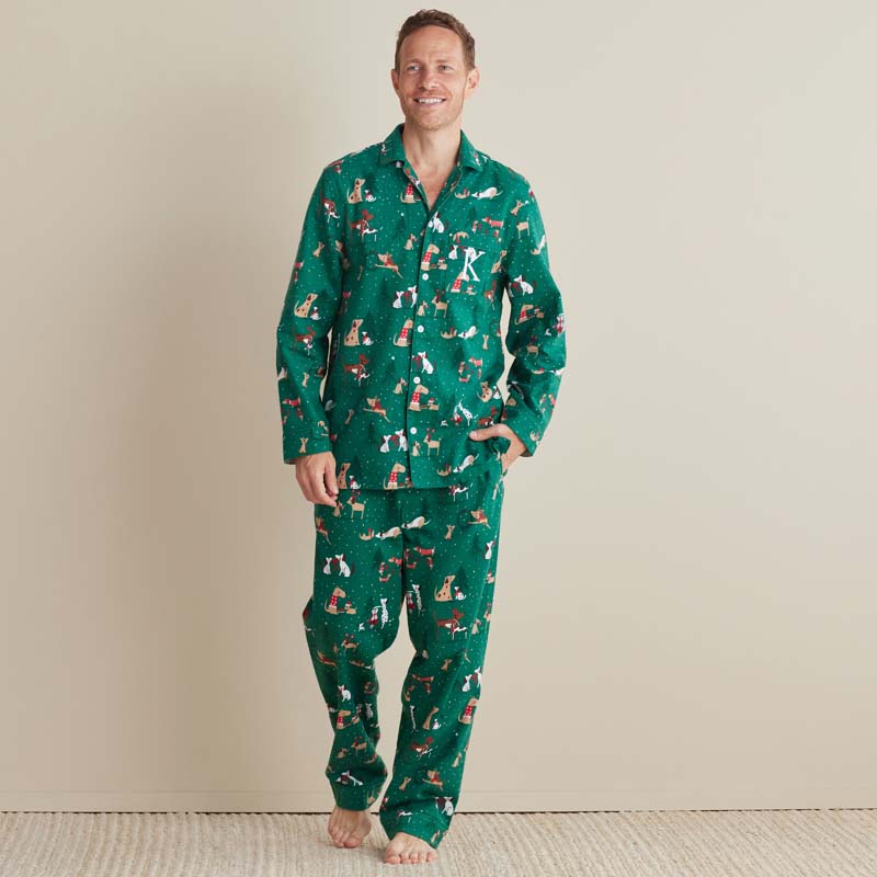 The Company Store Family Flannel Men's Button-down Pajama Set In Multi