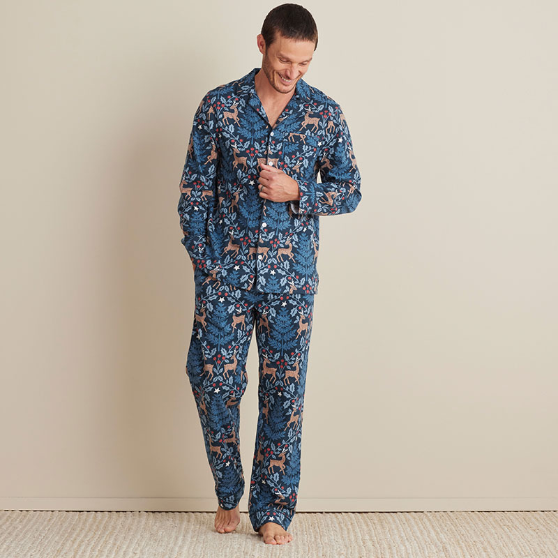 The Company Store Family Flannel Men's Button-down Pajama Set In Multi