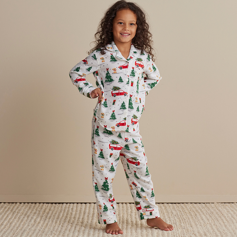 Kids Family Flannel Button-Down Pajama Set - The Company Store