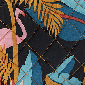 Quilted Tote Bag - Flamingo Palm