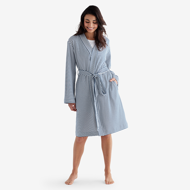 Legends Luxury™ Striped Pima Cotton Robe | The Company Store