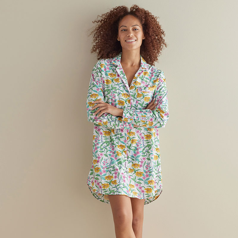 THE COMPANY STORE PRINTED POPLIN WOMEN'S NIGHTSHIRT