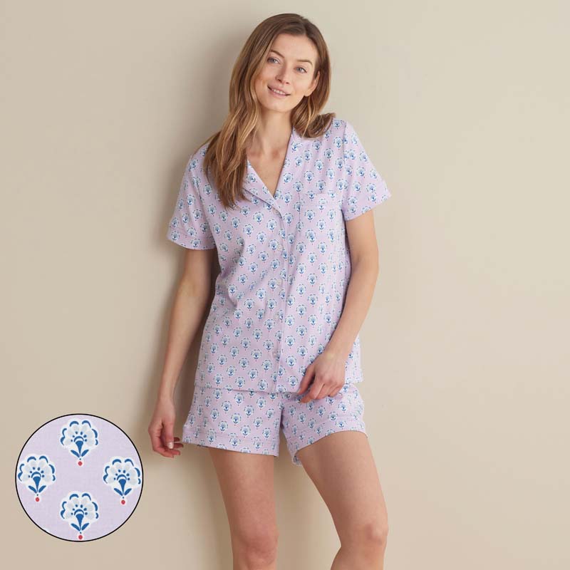 Printed Peruvian Cotton Women’s Shorts Set