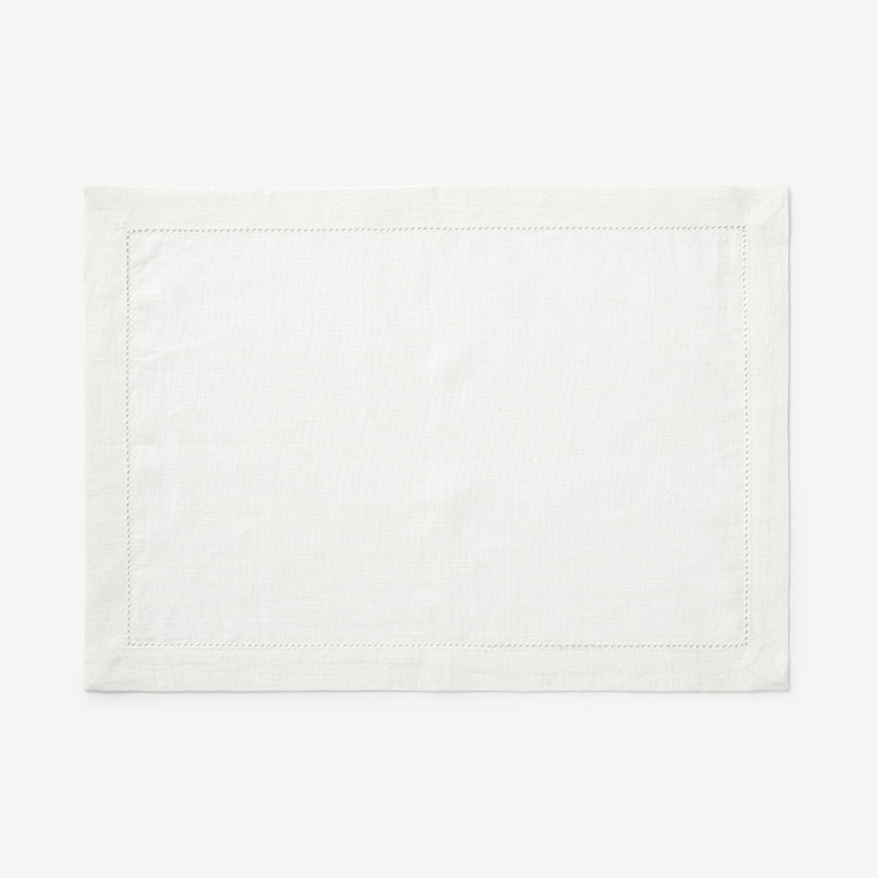 The Company Store Solid Linen Placemat, Set Of 4 In Off White