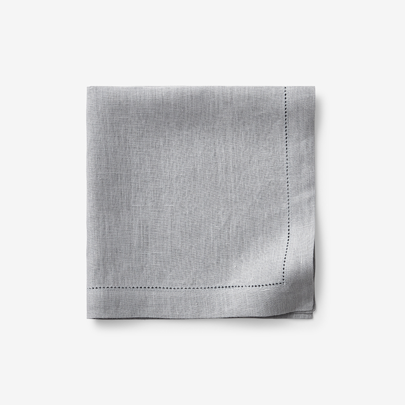 The Company Store Solid Linen Napkin, Set Of 4 In Pearl Gray