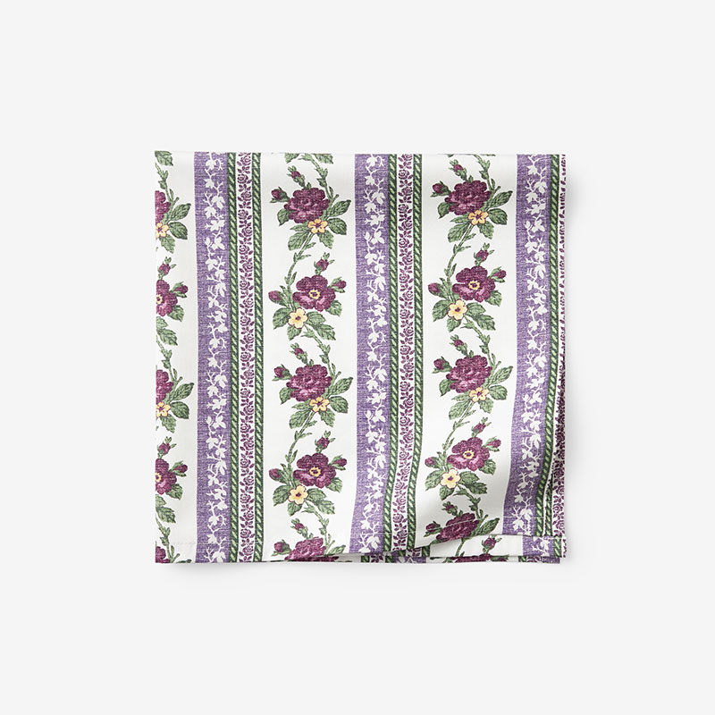 The Company Store Rose Stripe & Malti Napkins, Set Of 4 In Green/purple