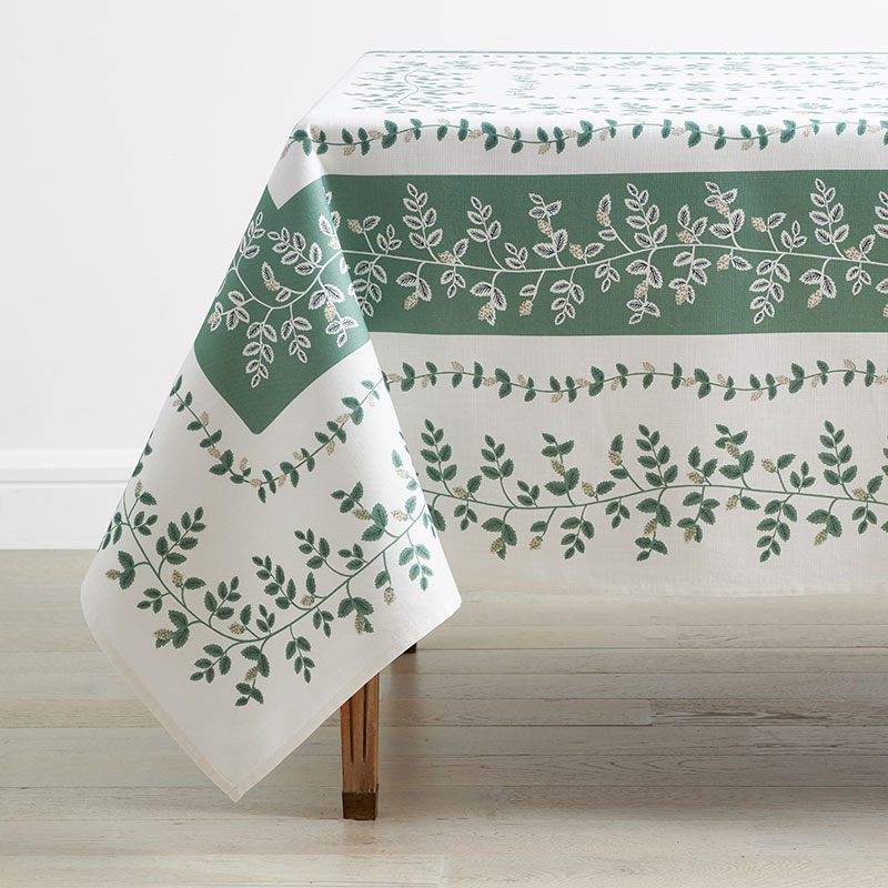The Company Store Climbing Vines Tablecloth In Green/ivory
