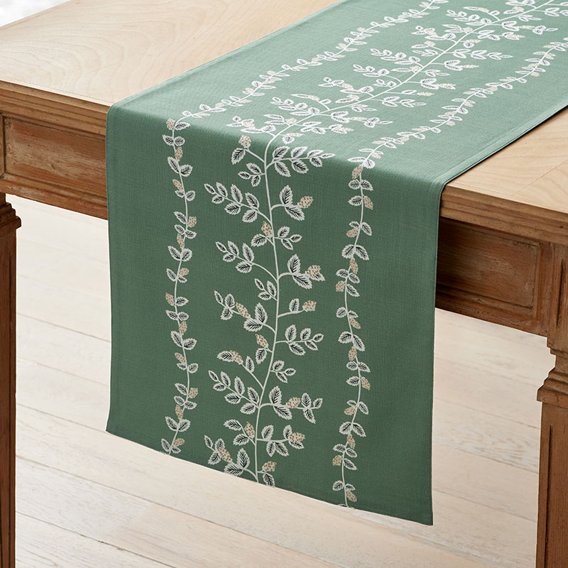 The Company Store Climbing Vines Table Runner In Green