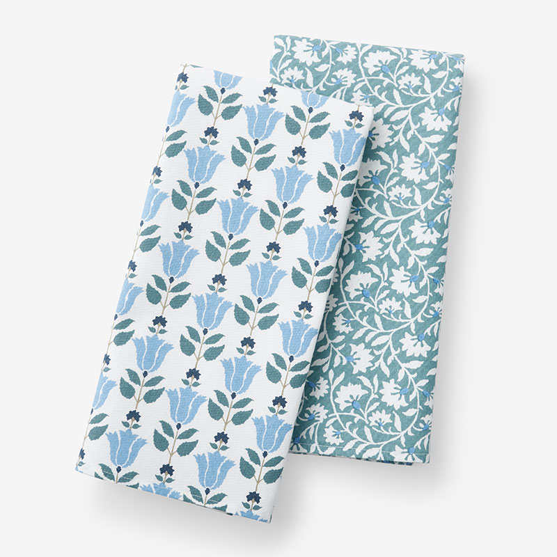The Company Store Mix & Match Printed Cotton Tea Towels, Set Of 2