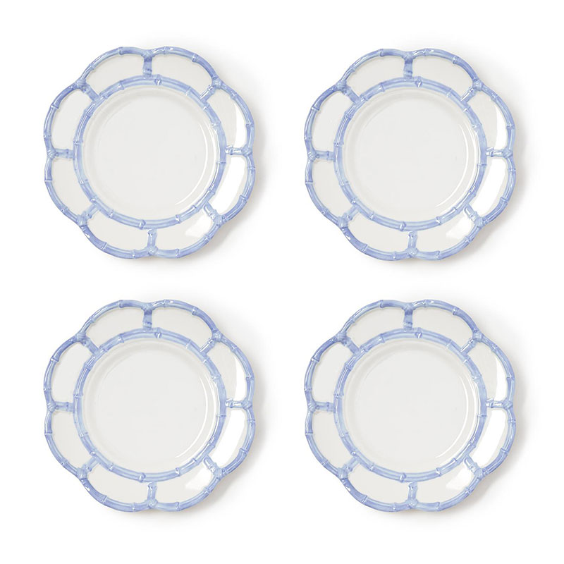 The Company Store Faux Bamboo Border Melamine Salad Plates, Set Of 4