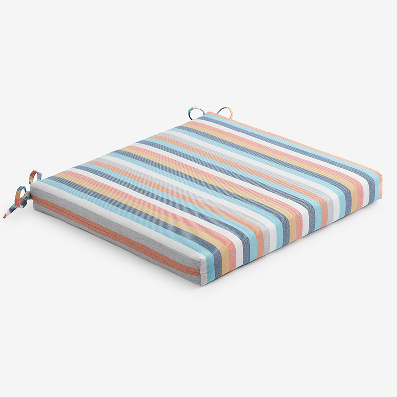 The Company Store Replacement Knife Edge Chair Cushion In Blue/orange/coral