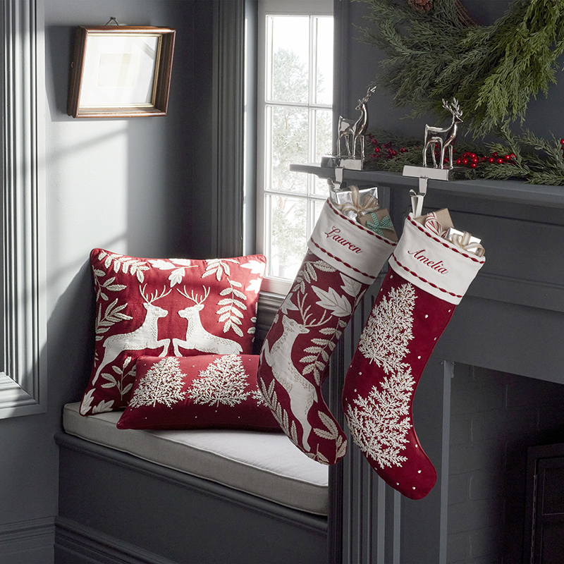 Holiday Stocking - Reindeer Red