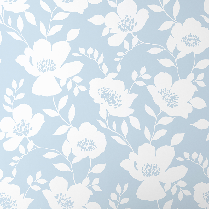 The Company Store Ava Floral Wallpaper In Blue