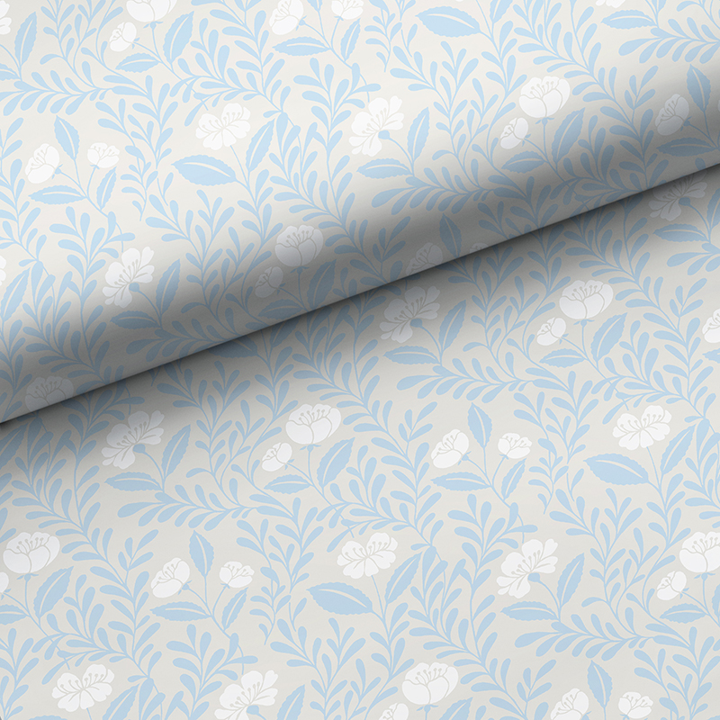The Company Store Ava Vine Wallpaper In Blue