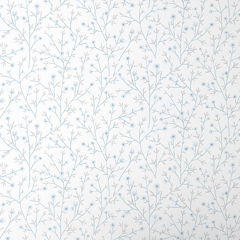 The Company Store Ava Ditsy Floral Wallpaper In Blue/white