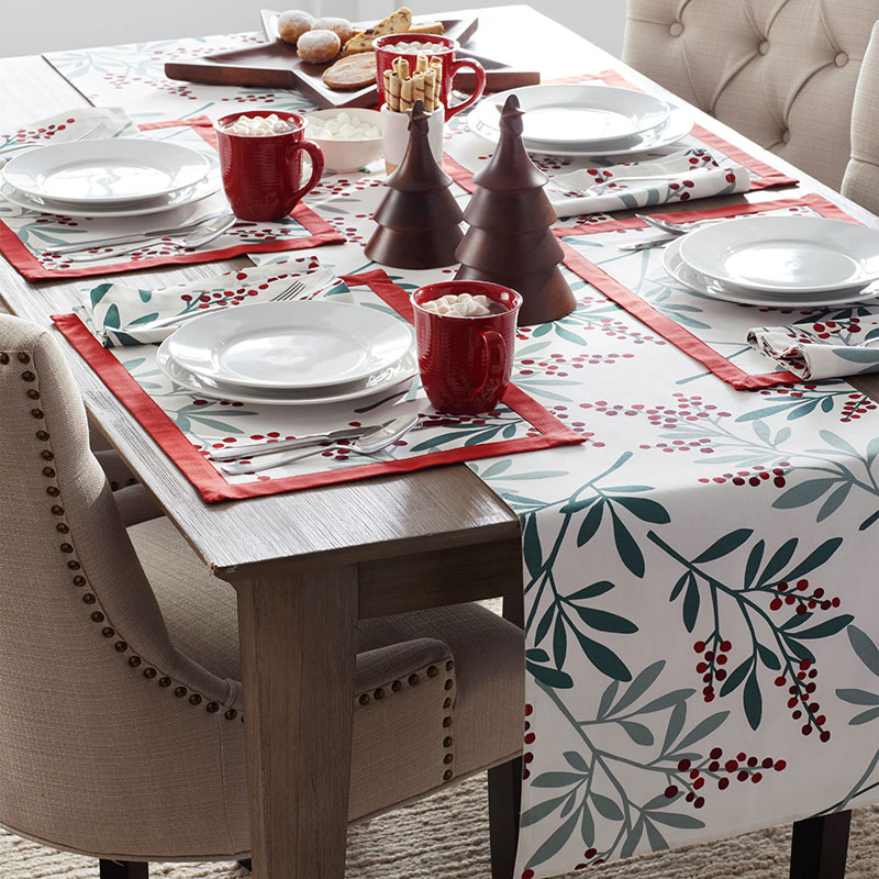Seasonal Printed Cotton Napkins, Set of 4 - Berry