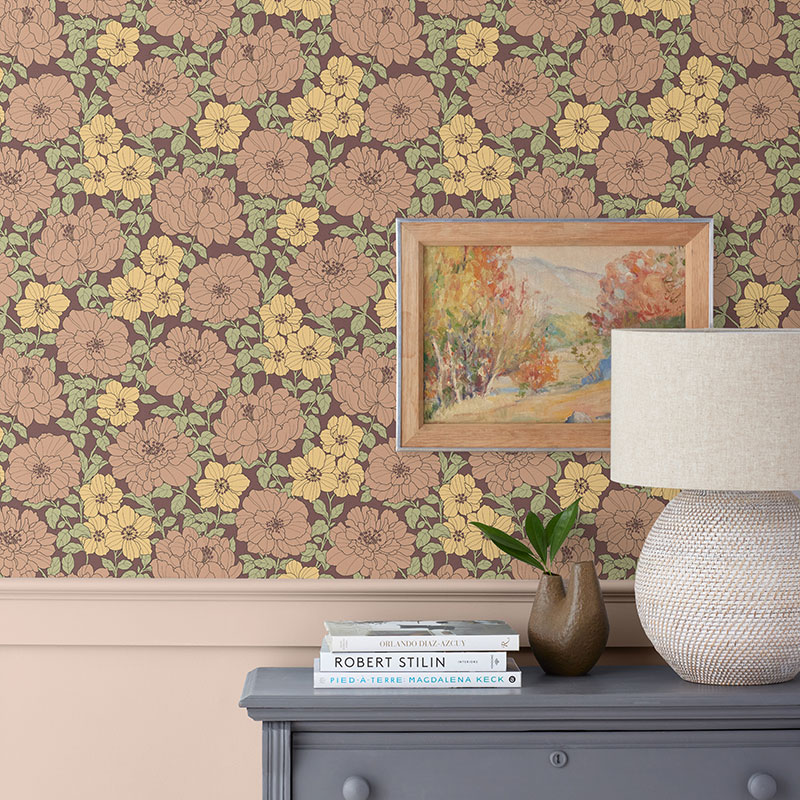 Wallshoppe Large Blooms Floral Wallpaper