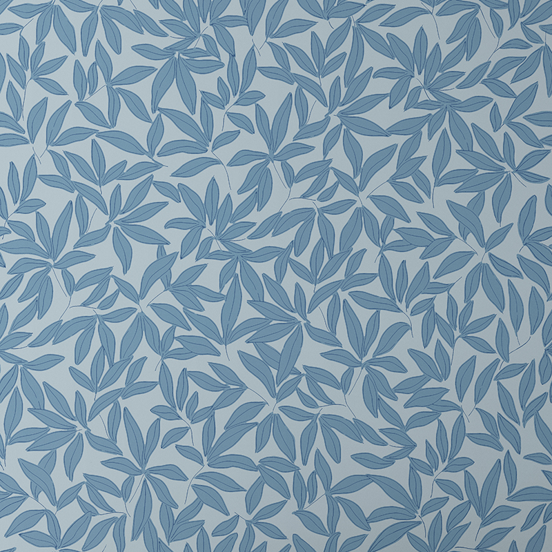 The Company Store Wallpaper Swatch In Scattered Leaf Blue