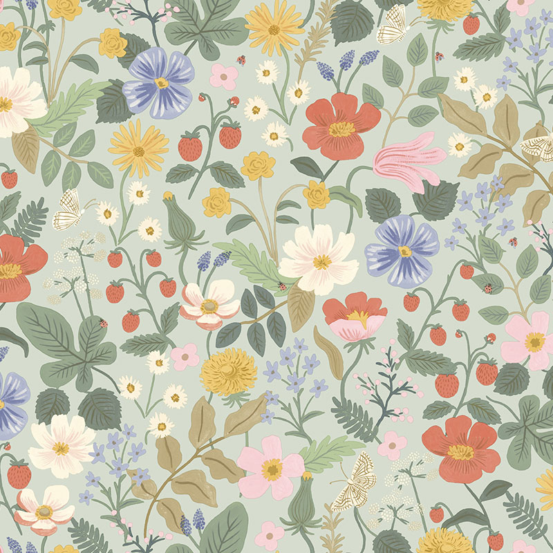 The Company Store Strawberry Fields Traditional Wallpaper In Green