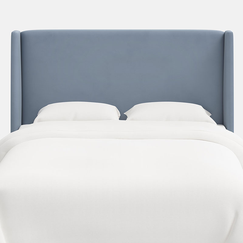 The Company Store Gramercy Velvet Headboard In Blue