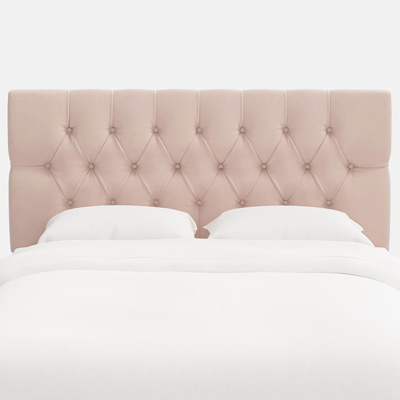 The Company Store Park Tufted Velvet Headboard In Pink