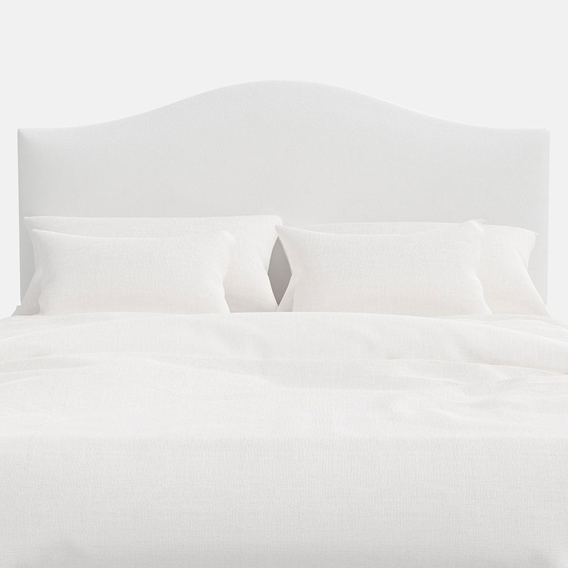 The Company Store Saddle Velvet Headboard In White
