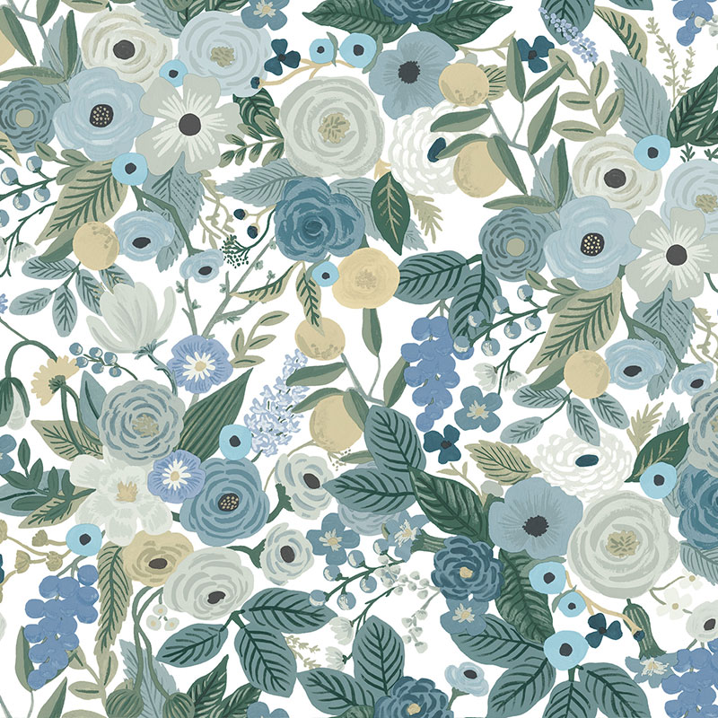 The Company Store Garden Party Removable Wallpaper In Blue/gray/green