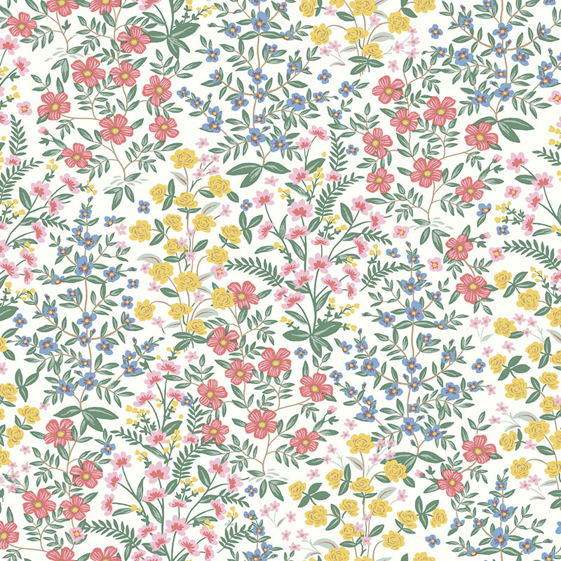 The Company Store Wildwood Garden Traditional Wallpaper In Pink/white/yellow