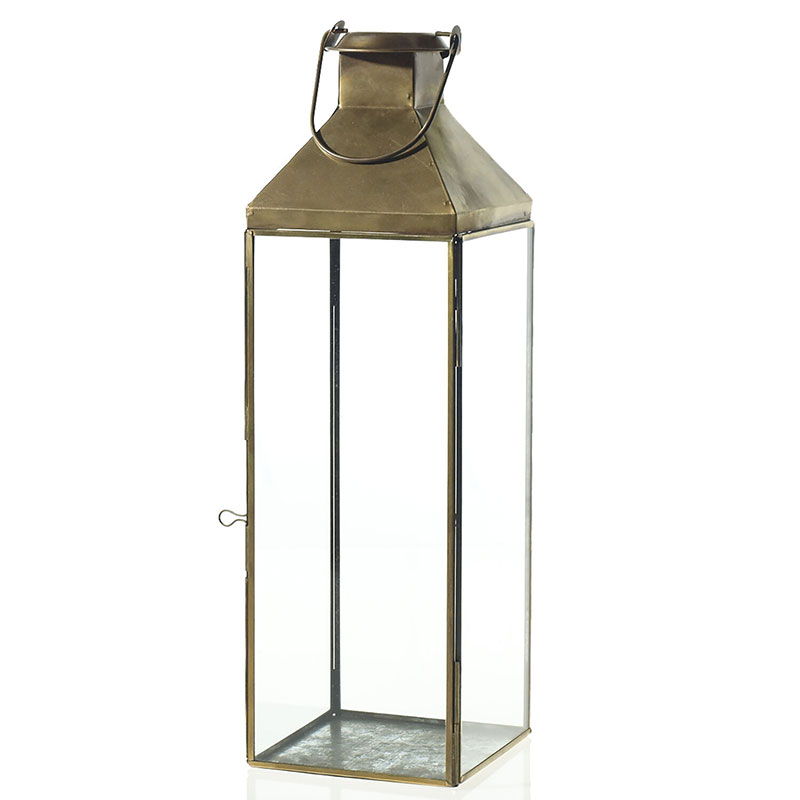 The Company Store Brass Lantern In Yellow