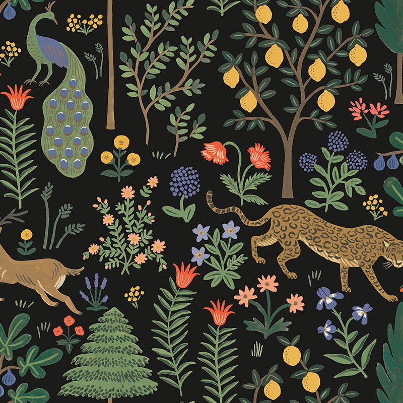 The Company Store Menagerie Removable Wallpaper In Black/green