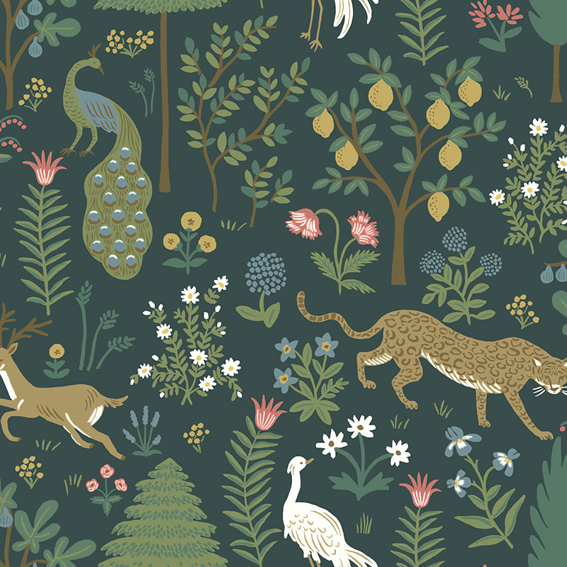 The Company Store Menagerie Traditional Wallpaper In Green