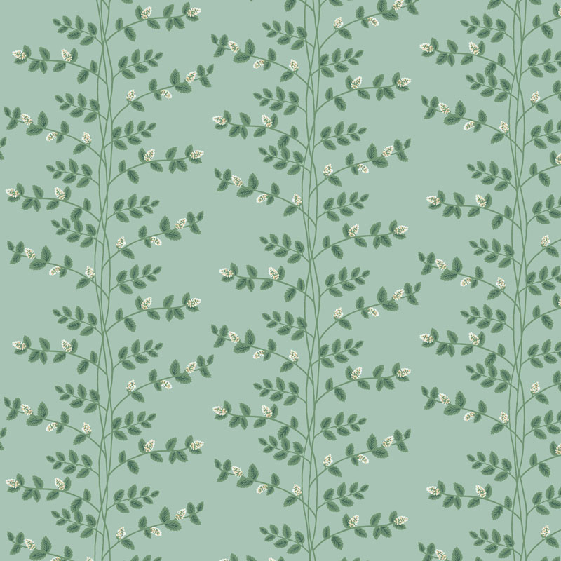 The Company Store Climbing Vines Traditional Wallpaper In Teal/turquoise Blue