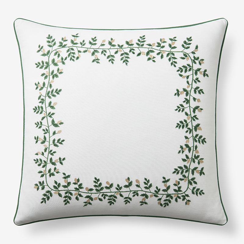 The Company Store Climbing Vines Decorative Square Pillow Cover In Green/white