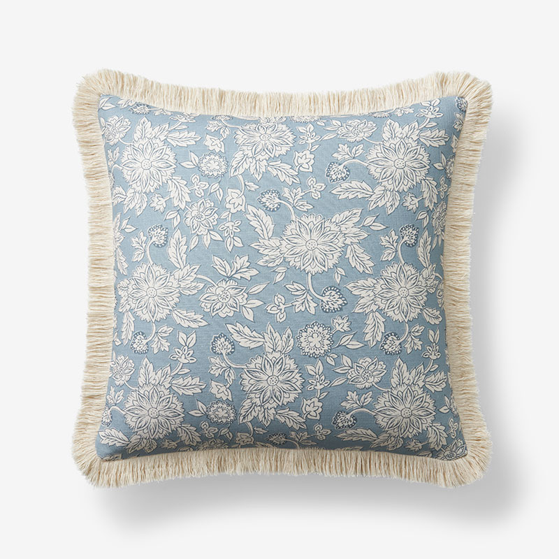 The Company Store Printed Decorative Square Pillow Cover In Blue