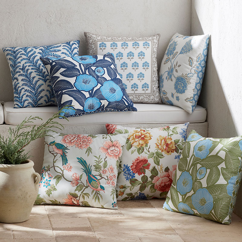 Outdoor Printed Reversible Decorative Square Pillow (color: fern)