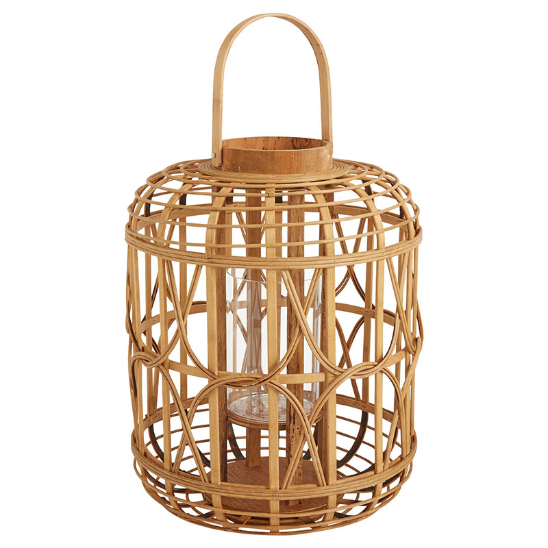 The Company Store Handmade Bamboo Lantern In Brown