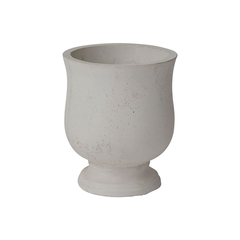 The Company Store Concrete Oudoor Urn Planter In White