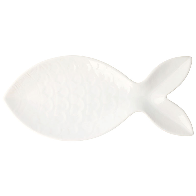 The Company Store Santorini Large Figural Fish Platter In White