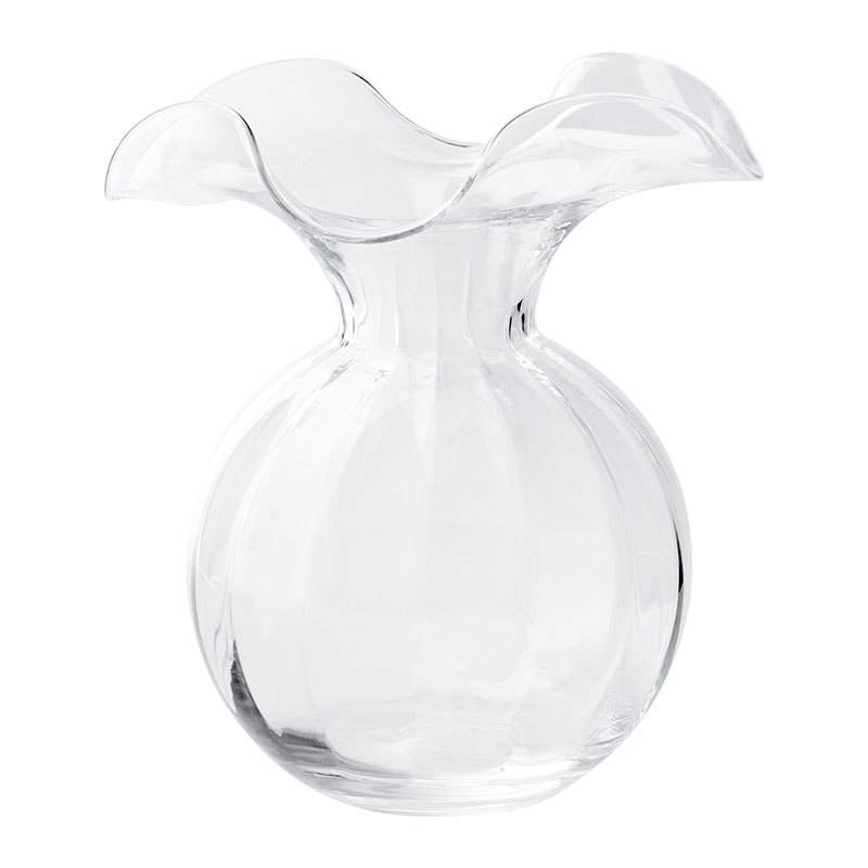 The Company Store Hibiscus Glass Fluted Vases In Clear