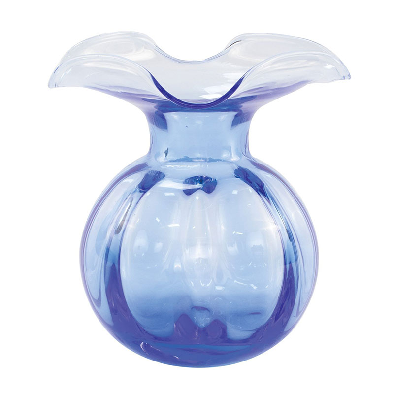 The Company Store Hibiscus Glass Bud & Fluted Vases In Blue