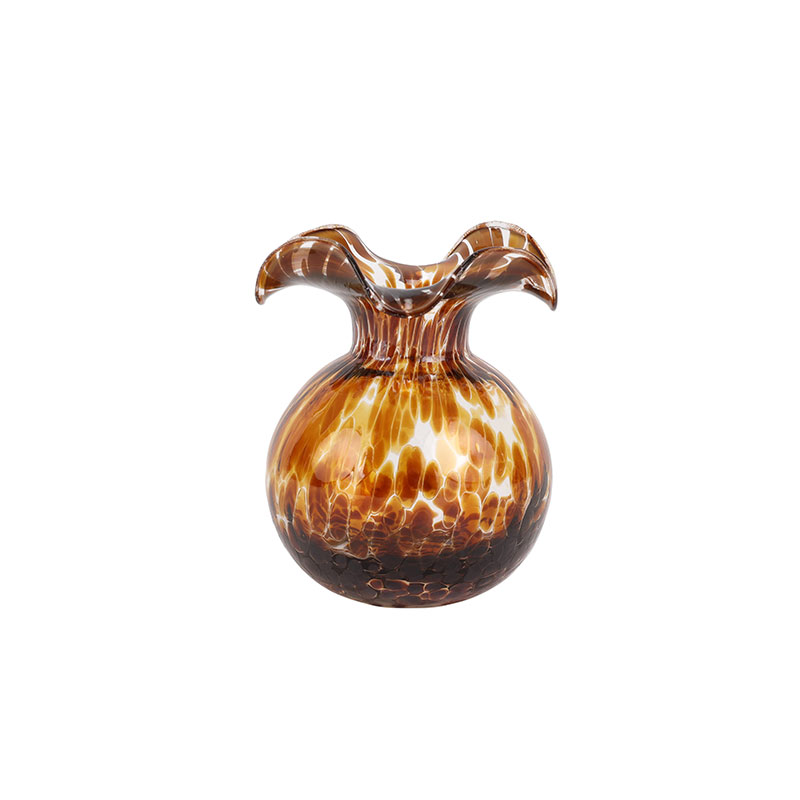 The Company Store Hibiscus Glass Fluted Vases In Brown