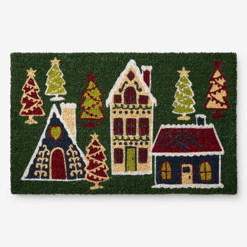 The Company Store Holiday Coir Door Mat In Multi