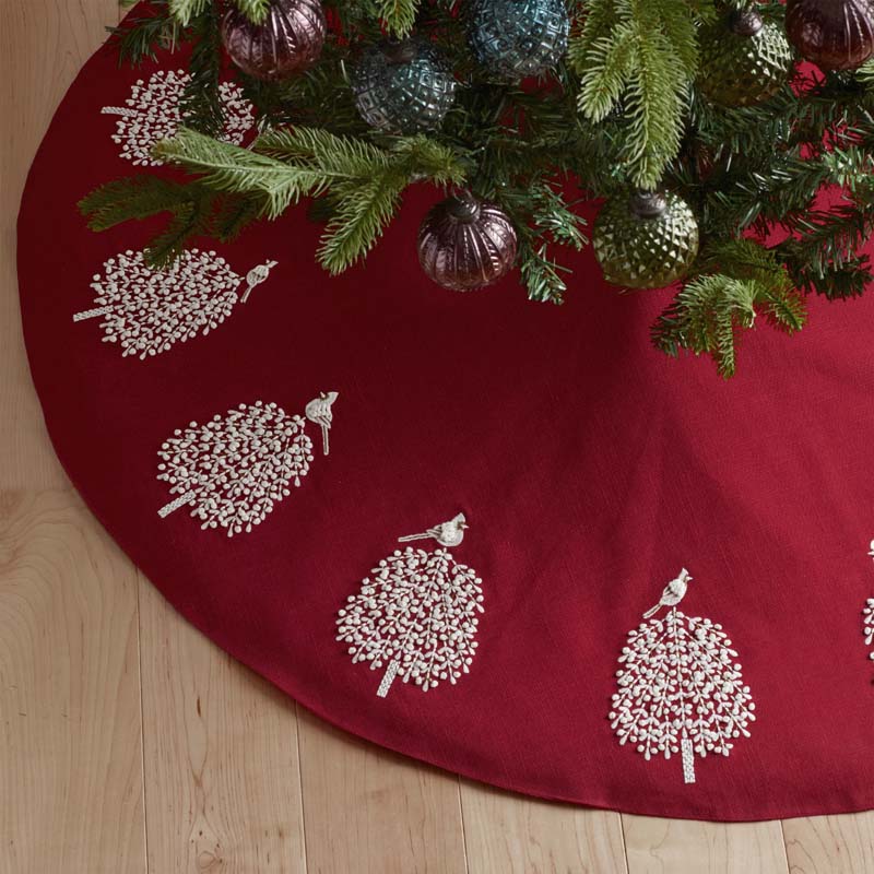 The Company Store Holiday Tree Skirt In Red