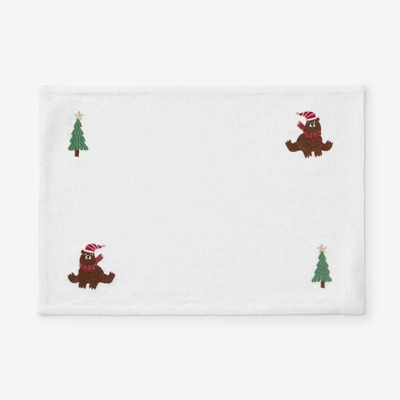 The Company Store Embroidered Novelty Placemats, Set Of 4 In Multi