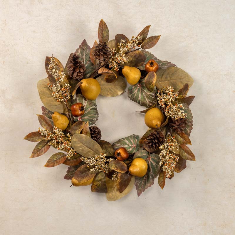 The Company Store Pear & Pomegranate Wreath In Green